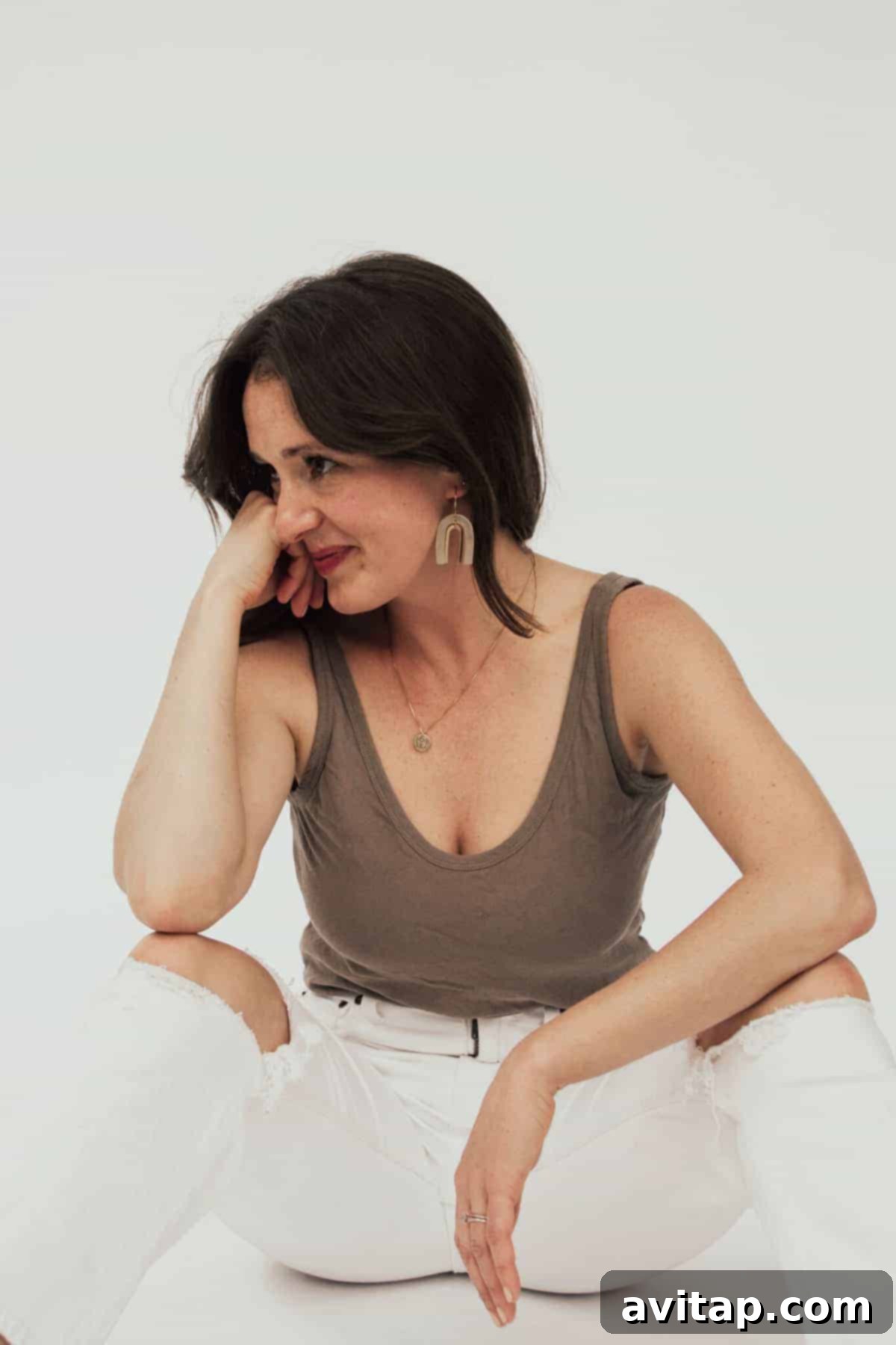 Linley Richter gracefully modeling pieces from The Femme Collection by Larissa Loden, highlighting the collection's elegance and personal significance.