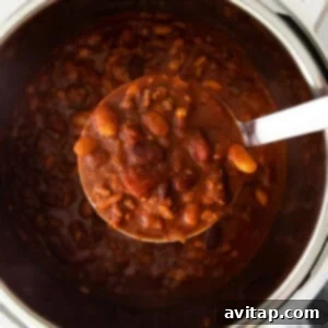 instant pot chili in a spoonful.