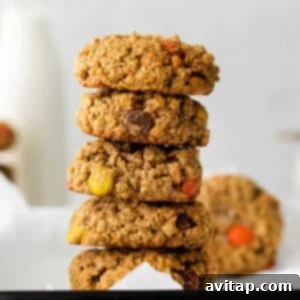 stack of monster cookies