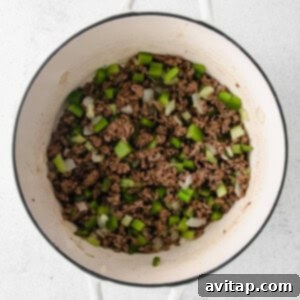 cooking beef in pot.
