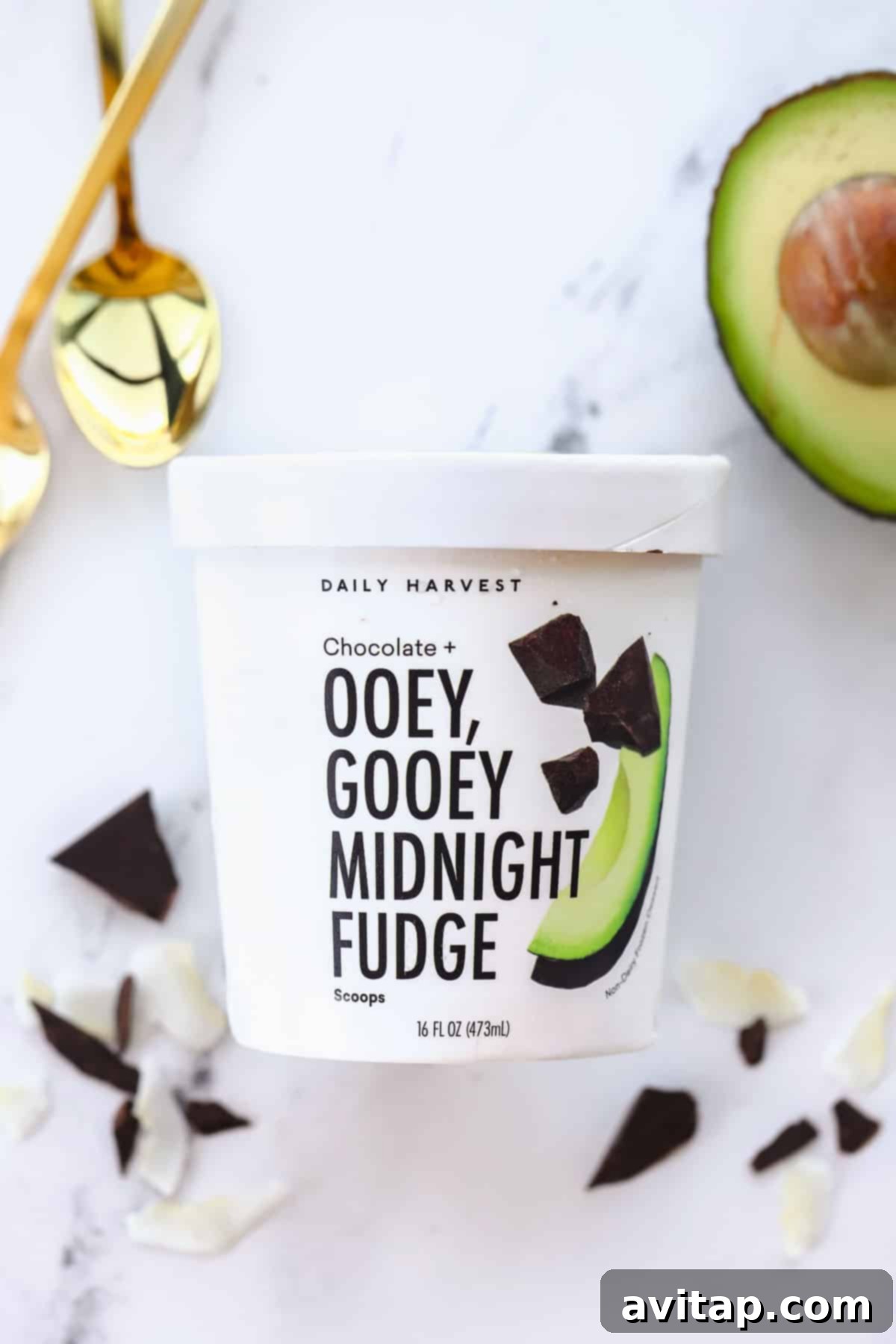 Daily Harvest Scoops plant-based ice cream in a pint container