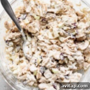 Chilled turkey salad presented in a clean bowl, ready for serving.