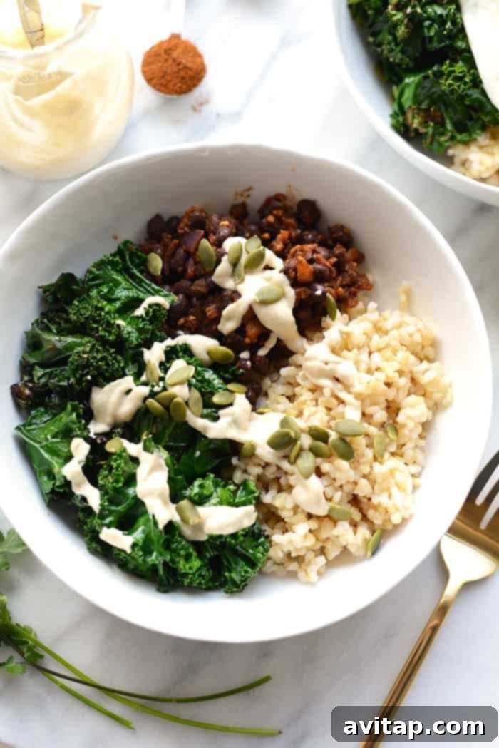 Make your breakfast a savory one and prep these delicious black bean breakfast bowls for the week! They're made with black beans, sautéed kale, brown rice, an egg, and all the fixins! 
