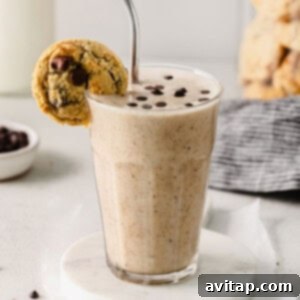 Chocolate Chip Cookie Dough Smoothie in a cup