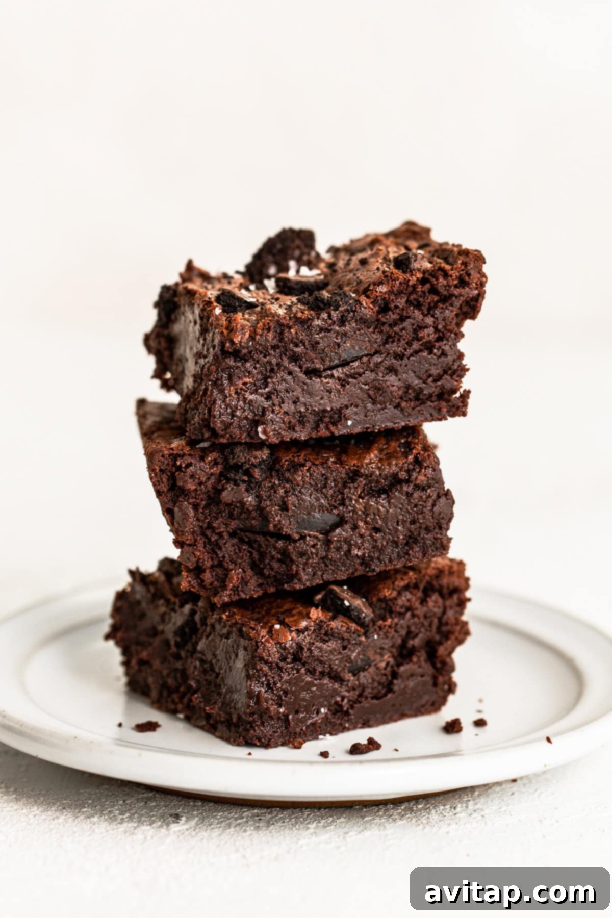 Stack of fudgy Thin Mint brownies