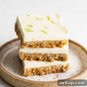 Stack of Margarita Pie Bars with the recipe details, showcasing the finished dessert.