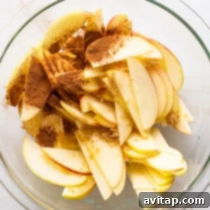 Apples coated with spices in a bowl.