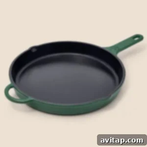 Gourmet Stuffed Pork Chops 3 Great Jones King Sear cast iron pan on a stovetop.