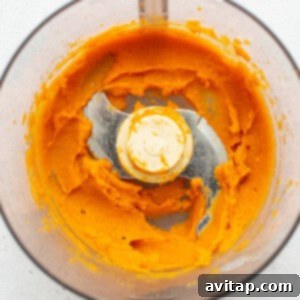 sweet potato in food processor.