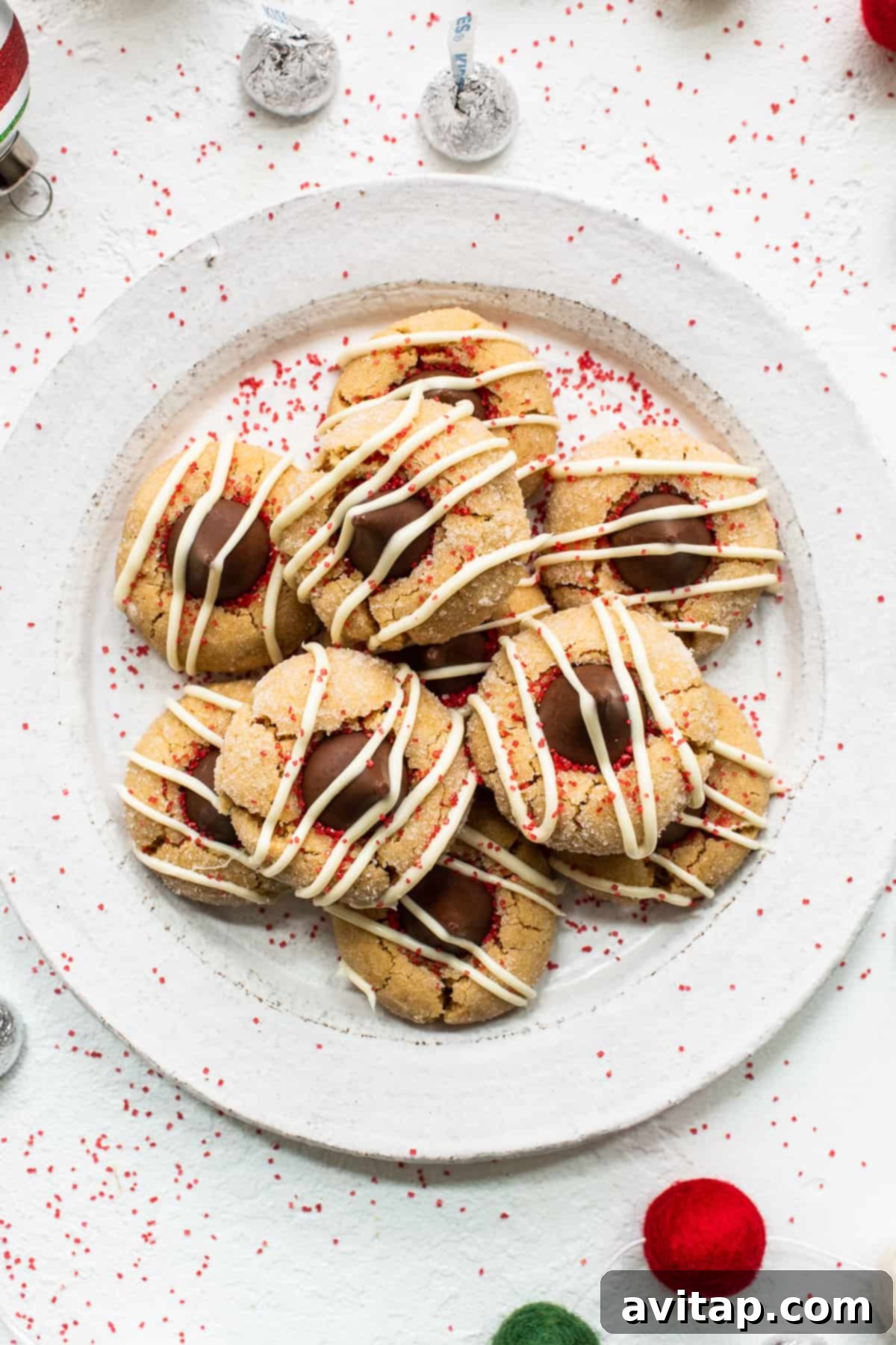 A Festive Spread: Peanut Butter Kiss Cookies for Any Occasion A vibrant plate of peanut butter kiss cookies, beautifully arranged and ready to be served.