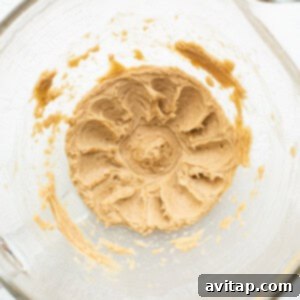 Peanut butter in a glass bowl.