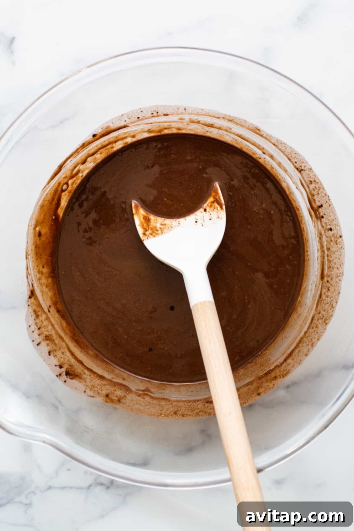 No-Bake Peppermint Fudge 5 Smooth, melted freezer fudge mixture in a bowl before freezing.