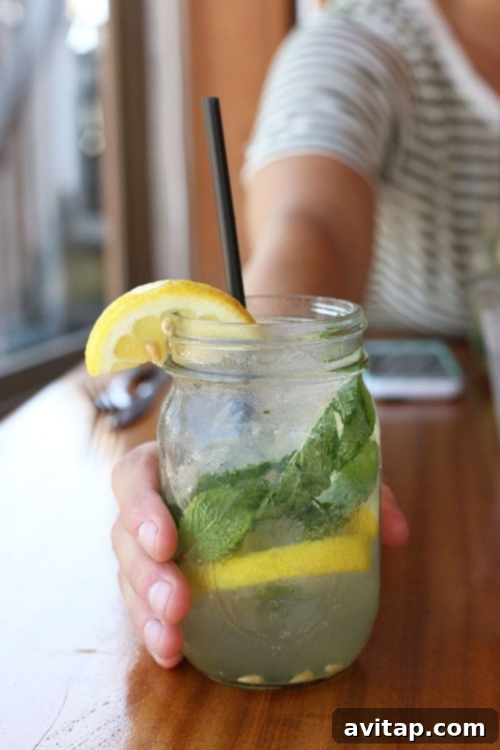 Enjoying a Refreshing Mojito at Slip 14 in Nantucket