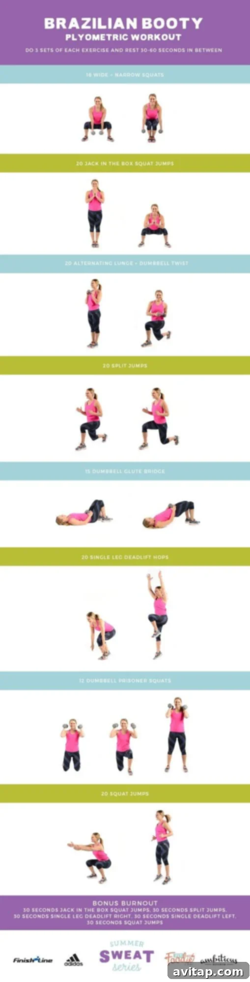 Intense Brazilian Booty Workout combining lower body strength and plyometric movements for maximum glute activation and definition. Achieve a strong, lifted physique.