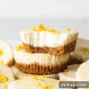 2 mini cheesecakes stacked.