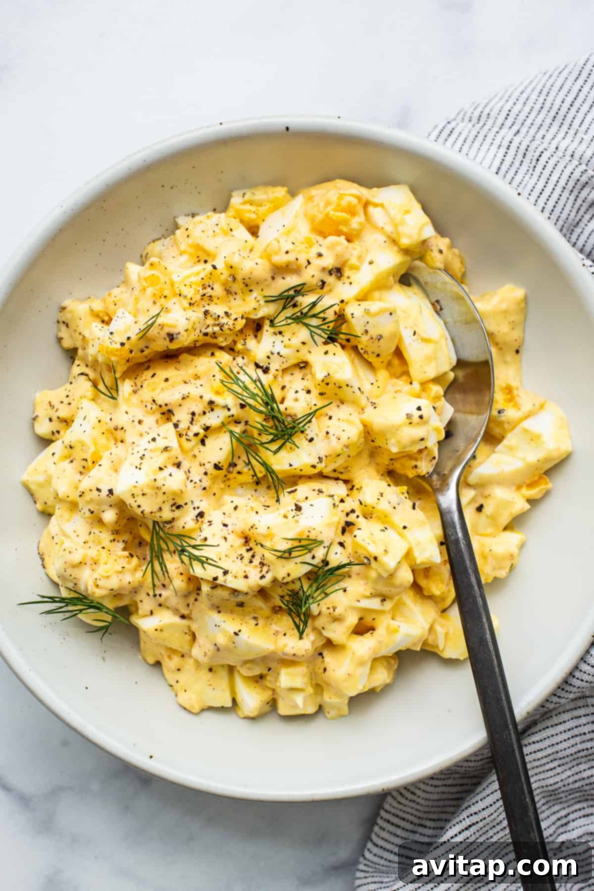 bowl of egg salad.