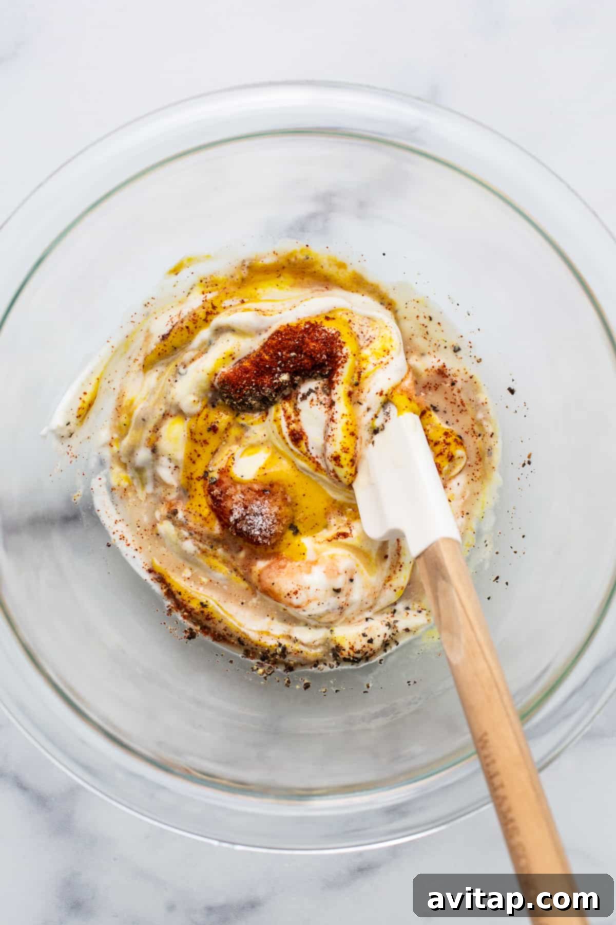 sauce in bowl.