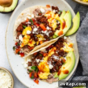 breakfast tacos on plate.