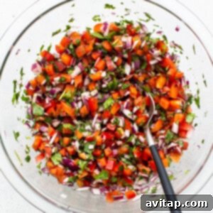 pic de gallo in bowl.