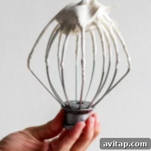 A person holding a whisk with whipped cream in it.