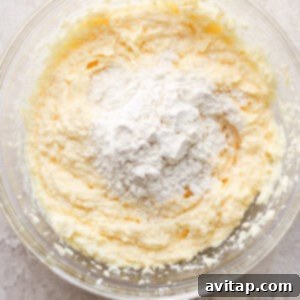 A bowl containing a soft, cohesive cookie dough mixture, with traces of flour recently incorporated, showing its readiness for chilling.