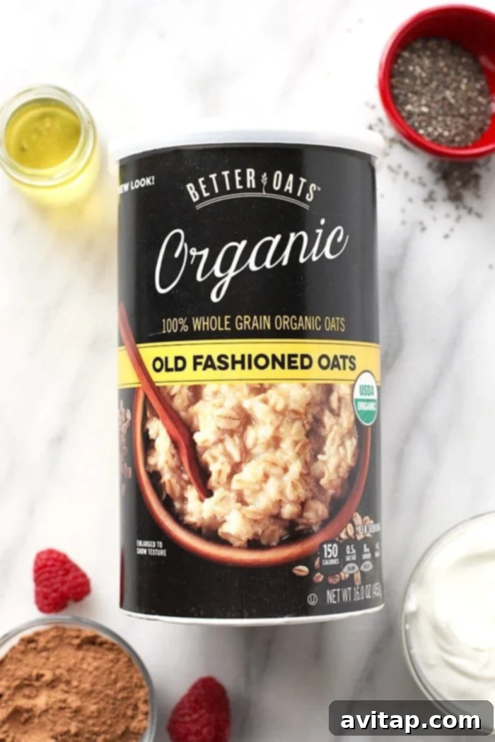 Enjoy a healthy, quick, and delicious chocolate raspberry cheesecake overnight oatmeal for breakfast.