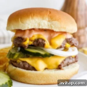 Hodgepodge Sweet Corn Smash Burger ready to serve.