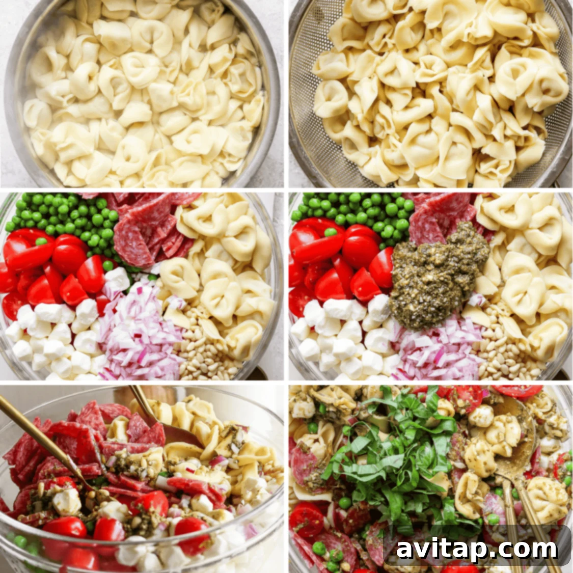 Vibrant Pesto Tortellini Medley 5 Freshly made kale pesto in a bowl, a vibrant green sauce.