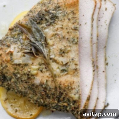 Roasted Turkey Breast seasoned with herbs and ranch.