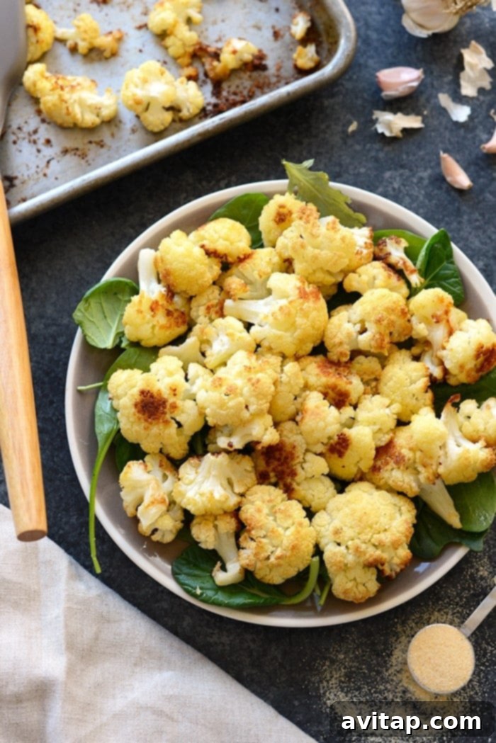 Simple Garlic Roasted Cauliflower - Healthy Recipes for Nursing Moms