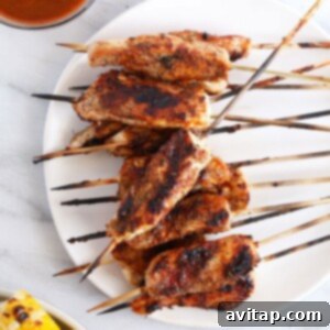 Chicken skewers on a plate