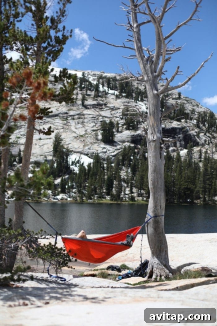 Camping by Cathedral Lake, showcasing the pristine wilderness of Yosemite