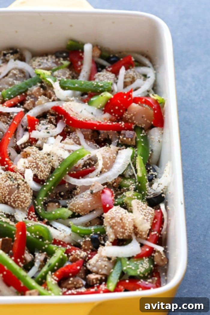Hearty Chicken Cacciatore Quinoa Bake 3 Meal-Prep Chicken Cacciatore Quinoa Bake, an easy and healthy Italian-inspired casserole for dinner this week.