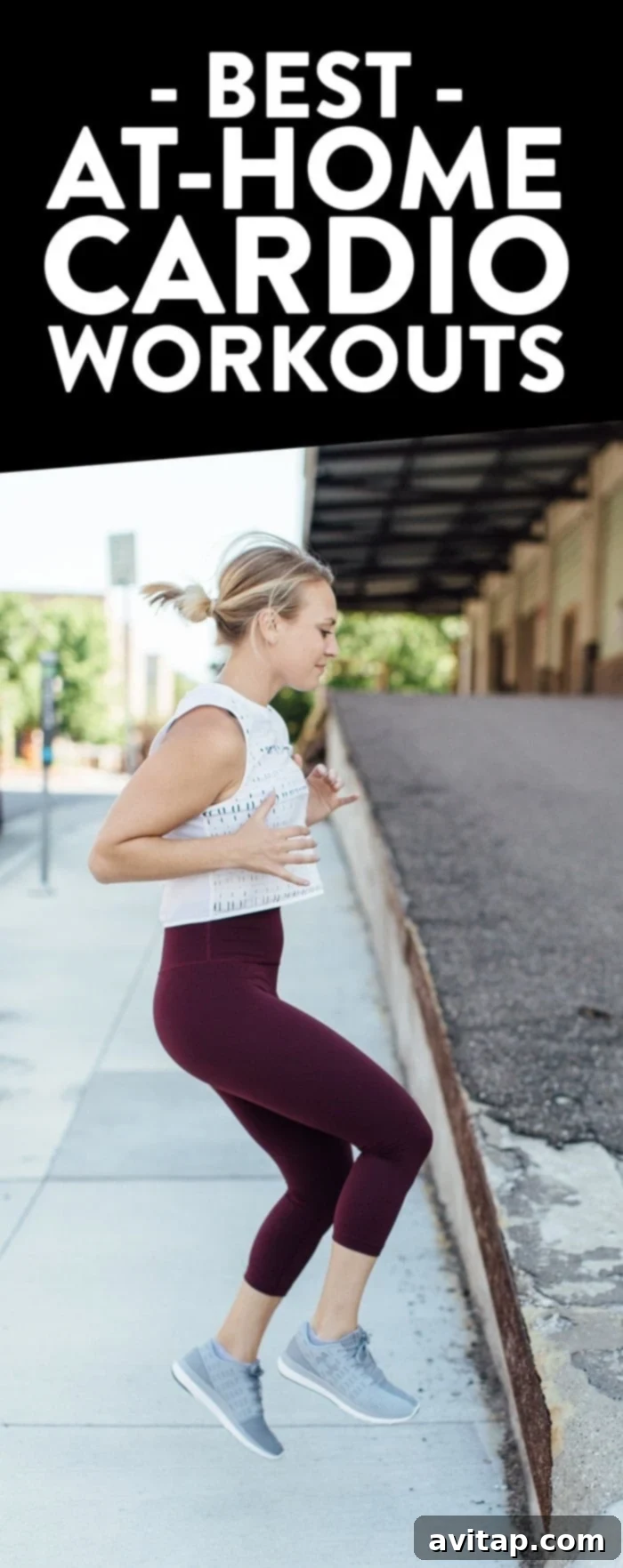 Effective Home Cardio No Gear Required 2 A person performing an at-home cardio workout, symbolizing mood boost and cardiovascular strength with minimal equipment.