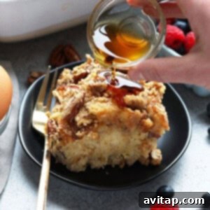 french toast casserole on plate.