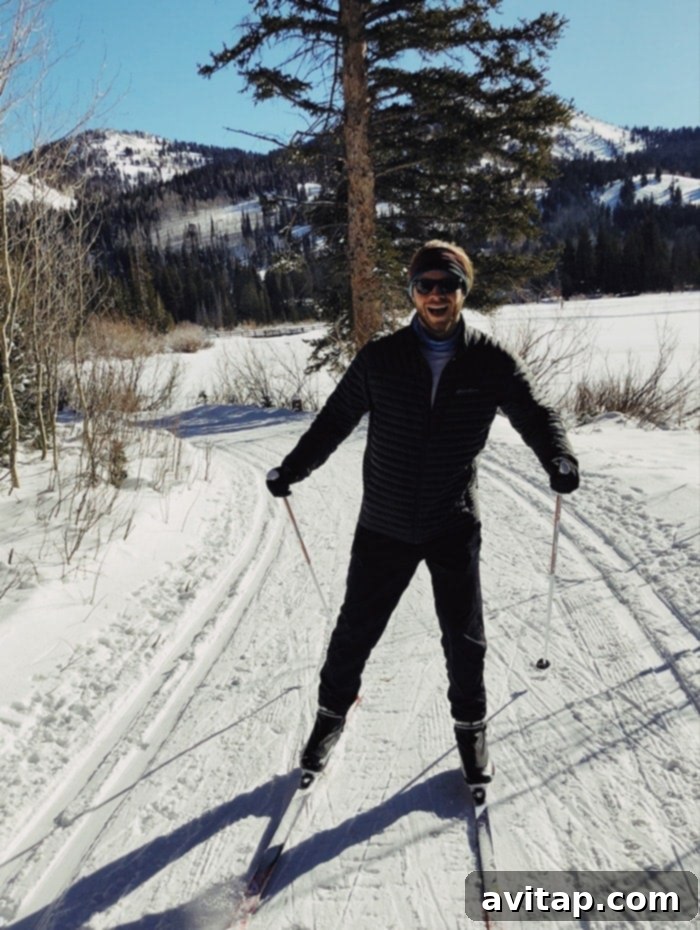 Fit Foodie Travels: Alpine Eats 7 A scenic view of the snowy mountains during a winter ski trip to Park City, Utah.