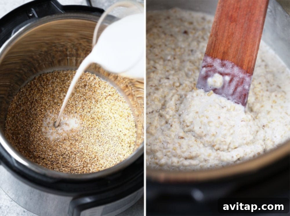 Oatmeal in instant pot.