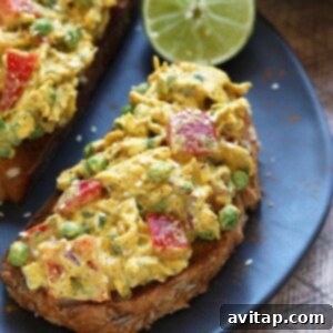Golden Curry Chicken Salad 9 Curry chicken salad on a piece of toast