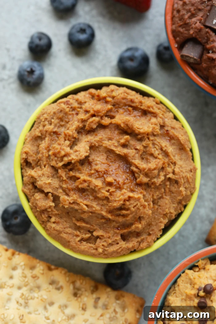 Churro Cookie Dough Dip in a rustic bowl.