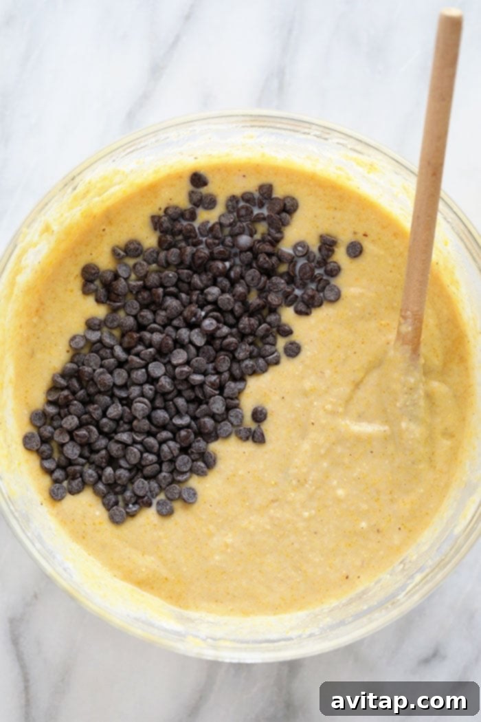 close-up of cornbread pancake batter in a bowl