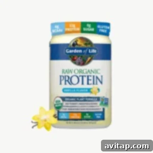 Garden of Life Raw Organic Protein Powder container.