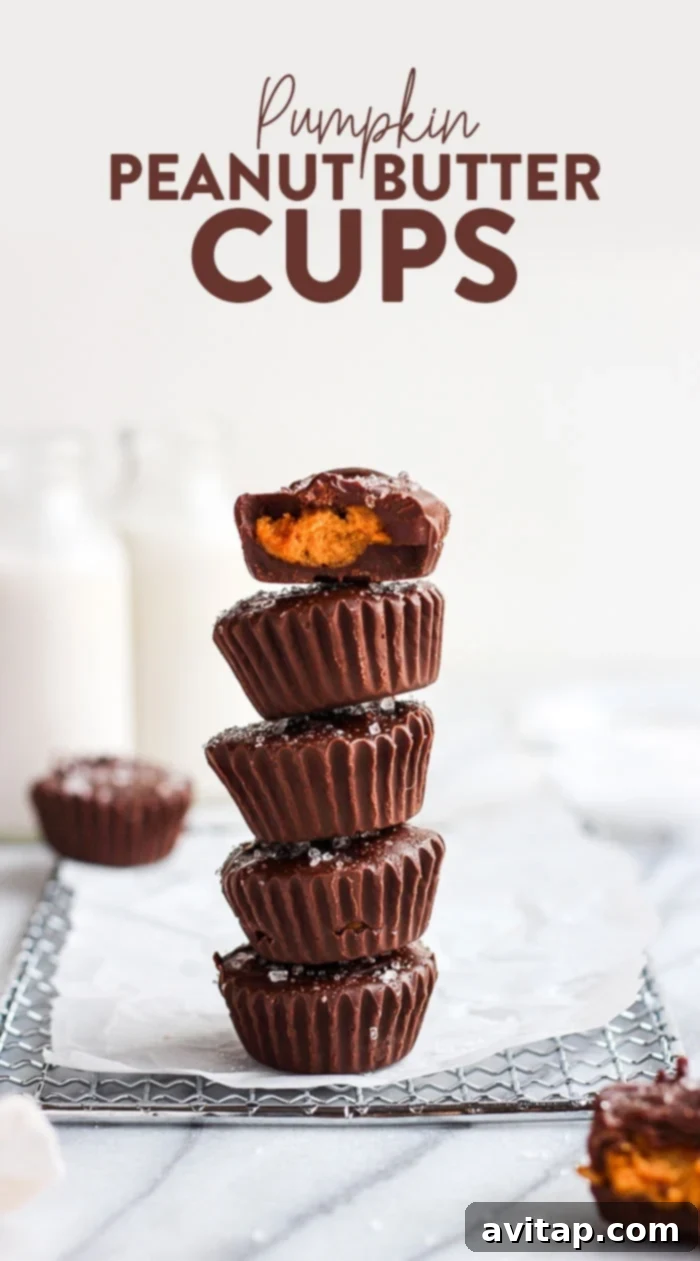 Delicious homemade Pumpkin Peanut Butter Cups arranged artfully