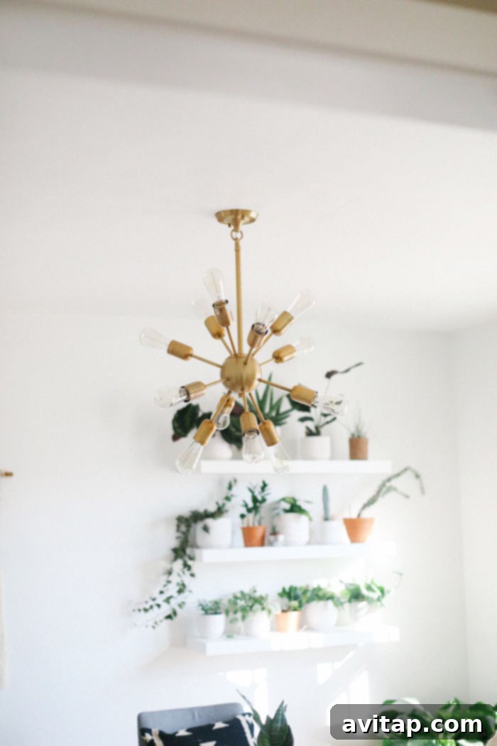 Sputnik Gold Lighting Fixture