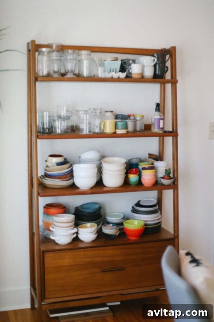 Mid-Century Modern Shelving Unit with Photography Props