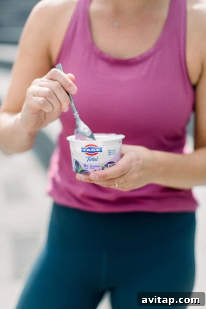 FAGE Total Split Cup - A protein-rich yogurt perfect for pre or post-workout fuel.