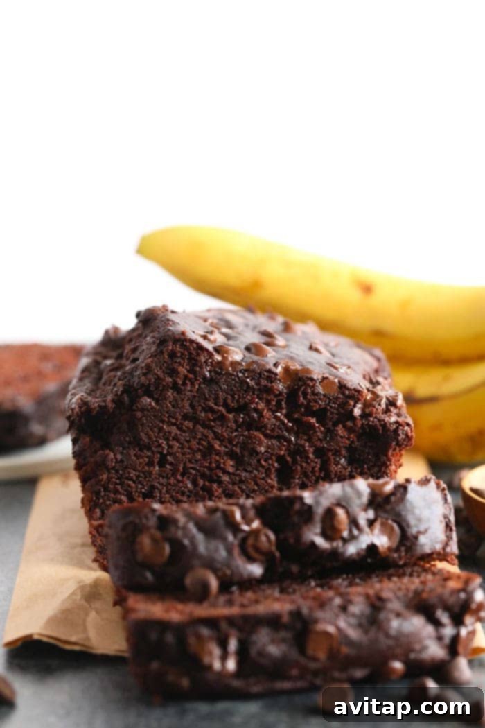 Rich Chocolate Chip Banana Bread Loaf