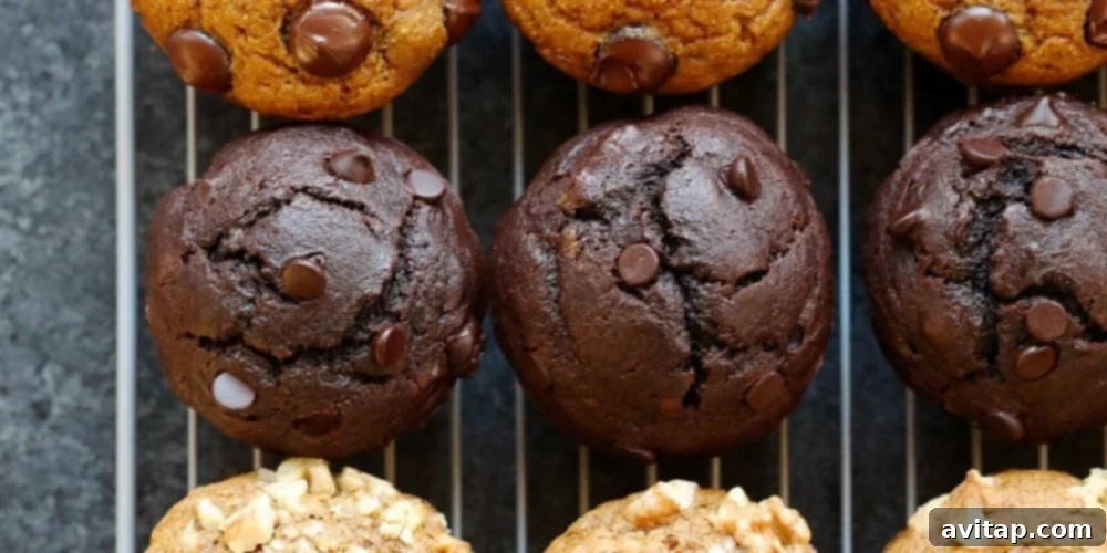 Healthy Chocolate Muffins with chocolate chips
