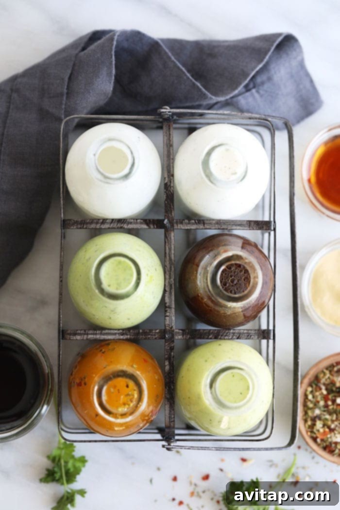 Discover healthy salad dressing recipes to perfectly complement your next salad creation. A stylish glass bottle filled with a vibrant, healthy salad dressing, poised to elevate any meal.