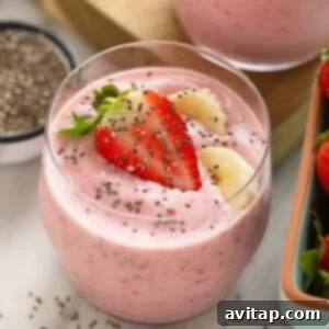 smoothie in glass.