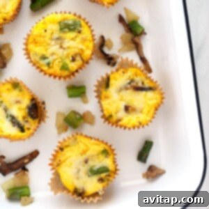 Asparagus and mushroom egg cups, golden and fresh.